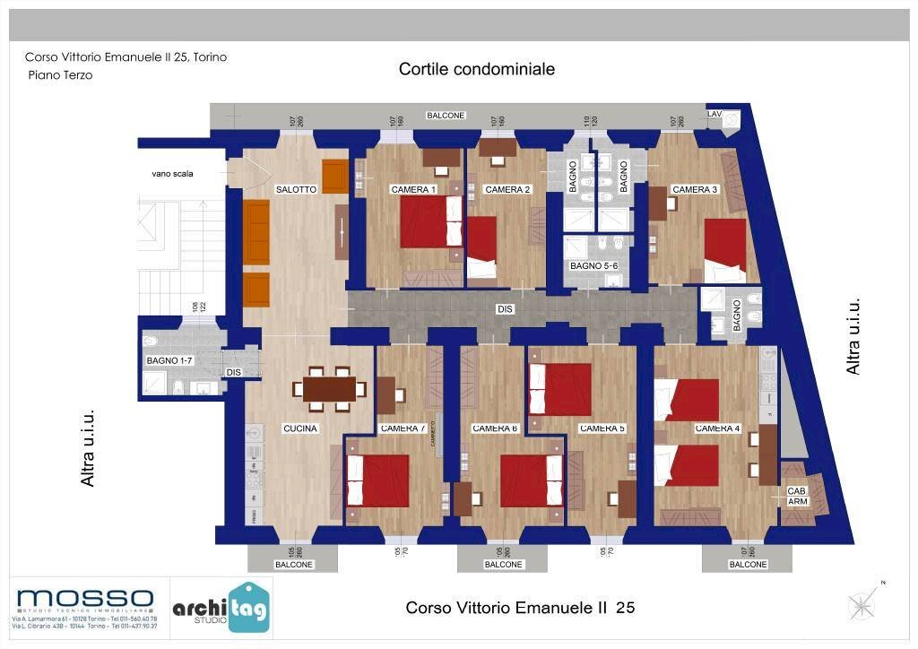 Foto 2 - Casa semi indipendente Corso Vittorio Emanuele II
 
25, Torino - planimetria 1