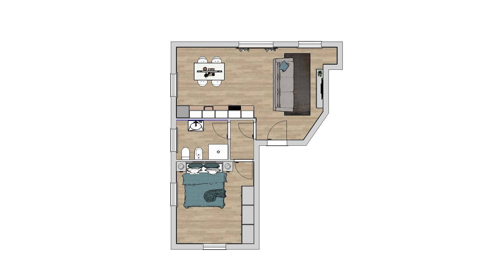 Foto 25 - Two-room apartment via buratti
 
37, Bergamo - floor plans 1