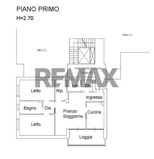 Pianta 2D - Trilocale Via G. Pastore
 
1/2, Bagnolo in Piano - planimetria 1