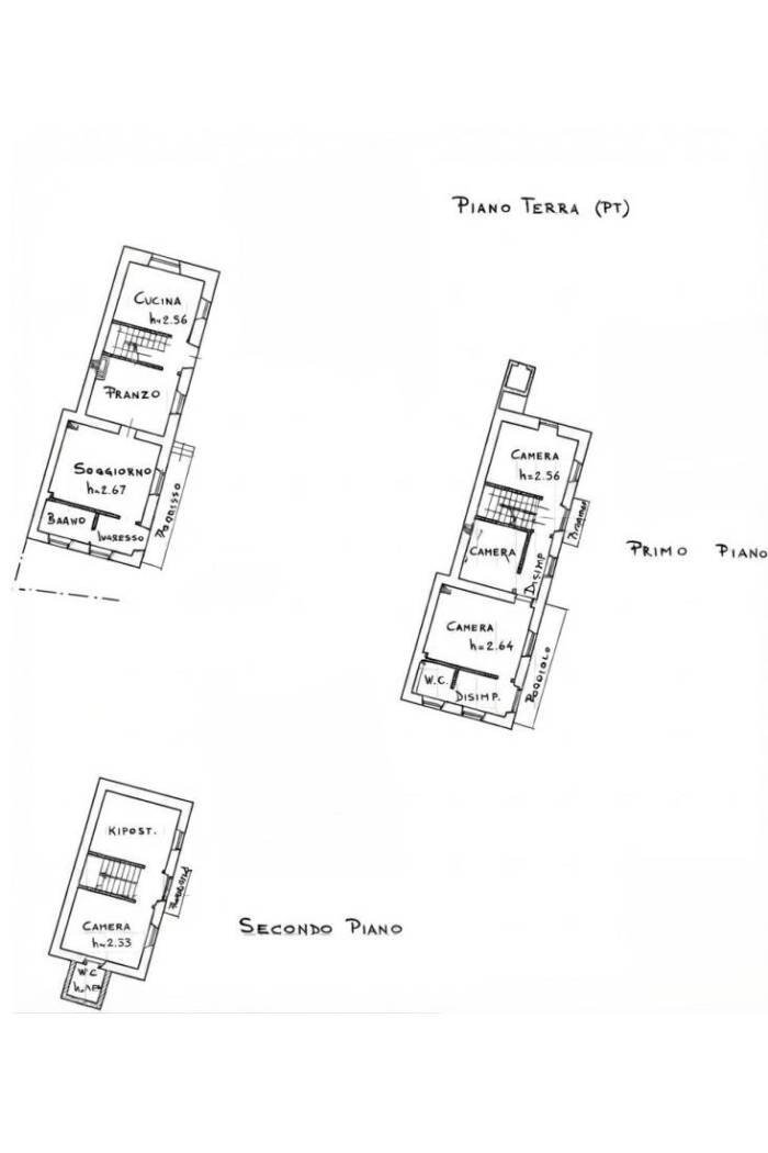 Rustic via Castagnola, Gremiasco - floor plans 1