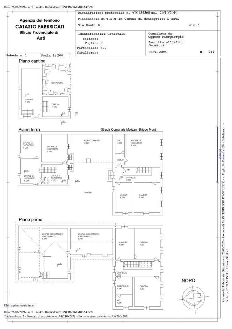Rustic via Bricco Monti, Montegrosso d'Asti - floor plans 1