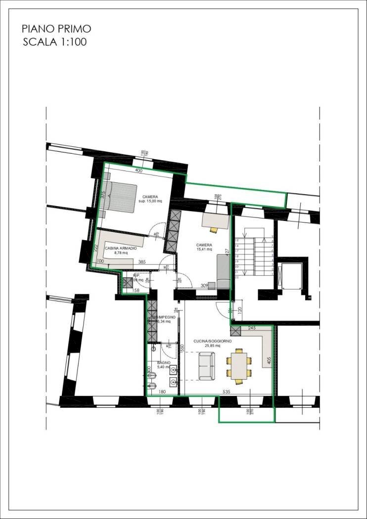 Trilocale via Urbanetto, 8C, Fossano - planimetria 1