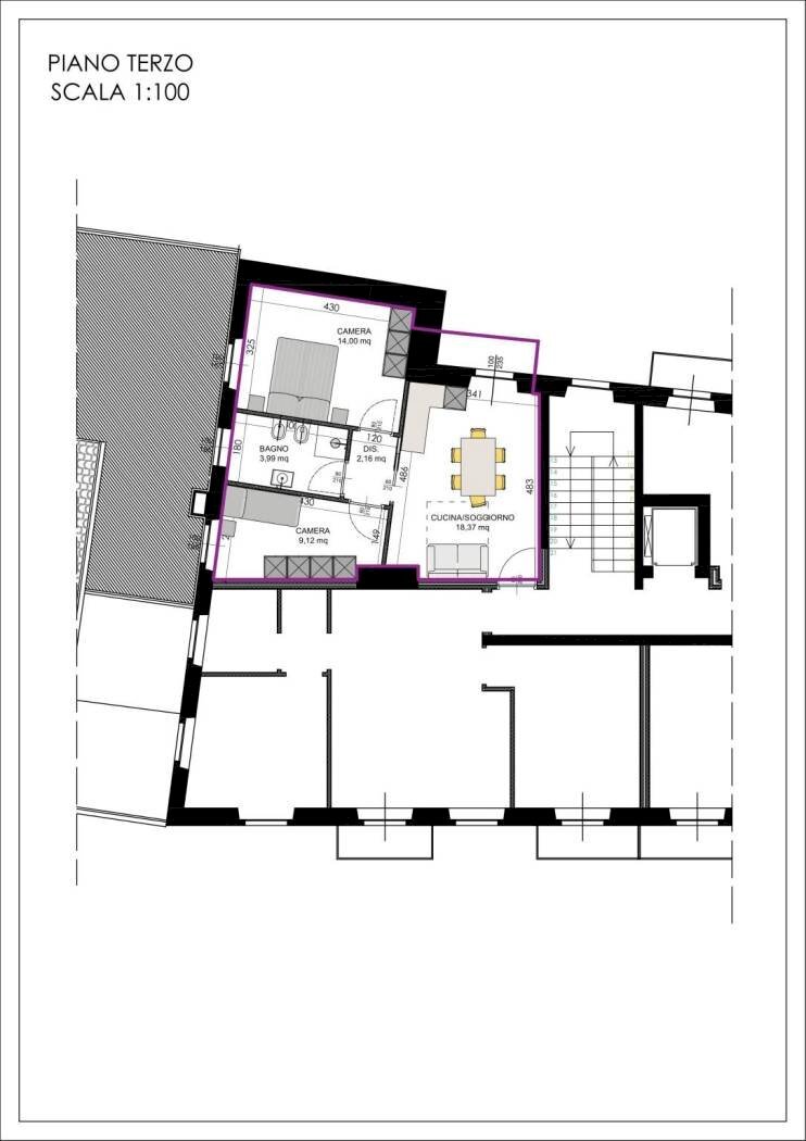 Trilocale via Urbanetto, 8C, Fossano - planimetria 1
