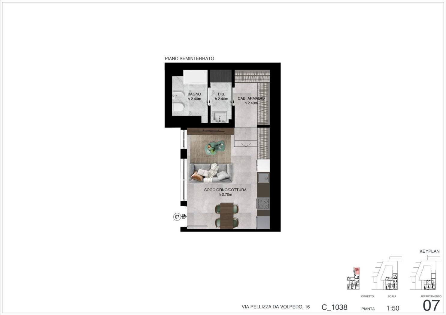 Loft via Giuseppe Pellizza da Volpedo, 16, Milano - floor plans 1