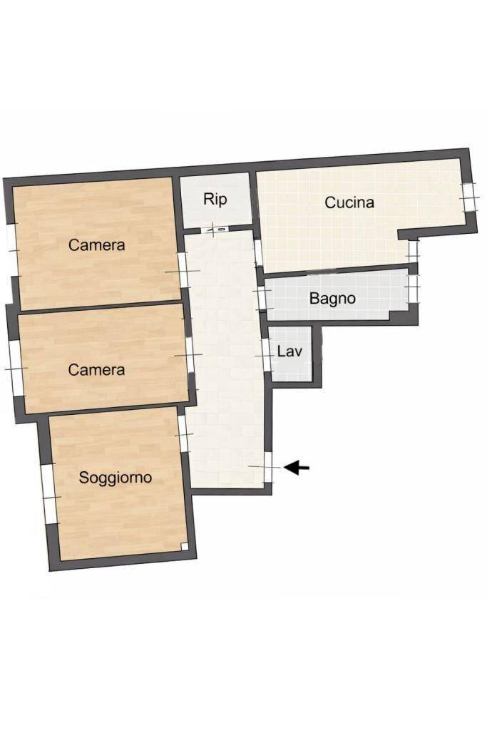 Four-room apartment via Filadelfia, 132, Torino (neighborhood Santa Rita) - floor plans 1