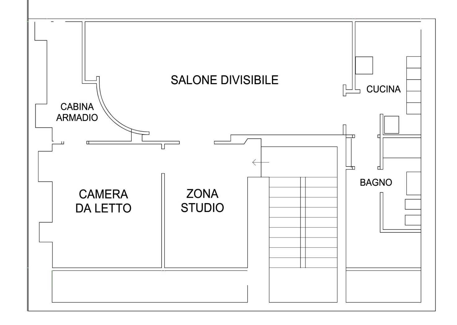 Attico via Monte Albergian, 6, Torino (zona Cenisia) - planimetria 1