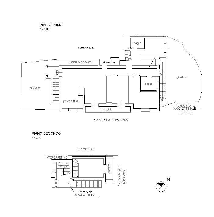 Appartamento via Adolfo da Passano, Genova (zona Quarto) - planimetria 1