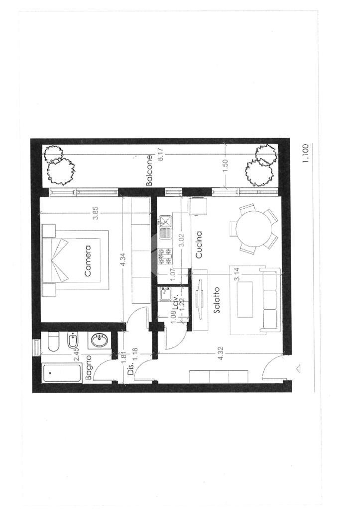 Two-room apartment Via Fabbrichetta, Grugliasco - floor plans 1