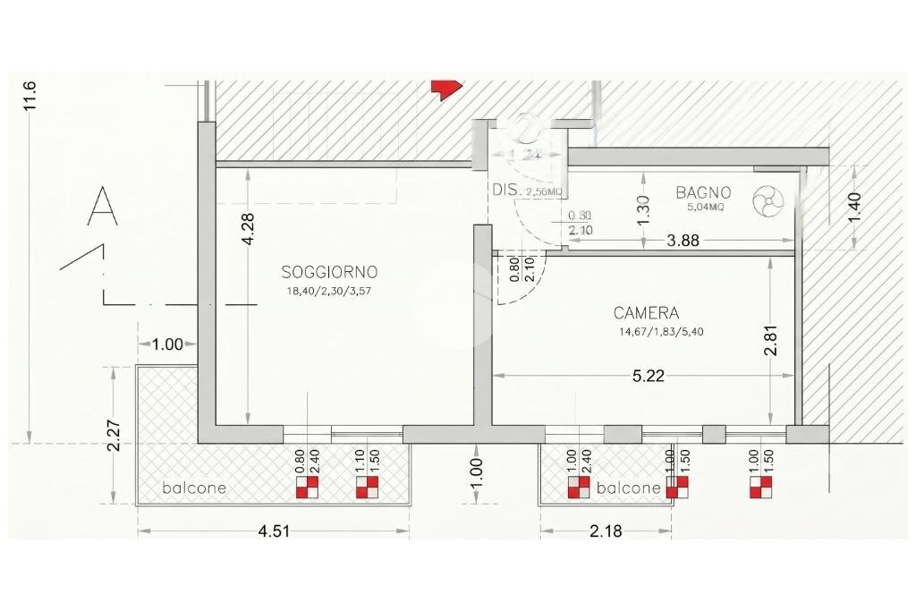 Trilocale Viale Piemonte, Rimini - planimetria 1
