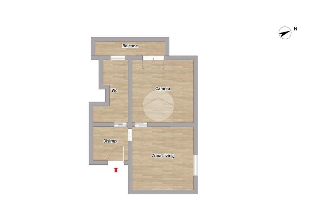 Two-room apartment Via Sofonisba Anguissola, Milano (neighborhood Gambara) - floor plans 1