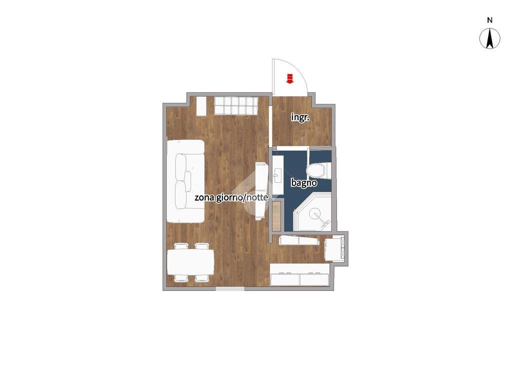 Appartamento Via Vincenzo Forcella, Milano (zona Solari) - planimetria 1