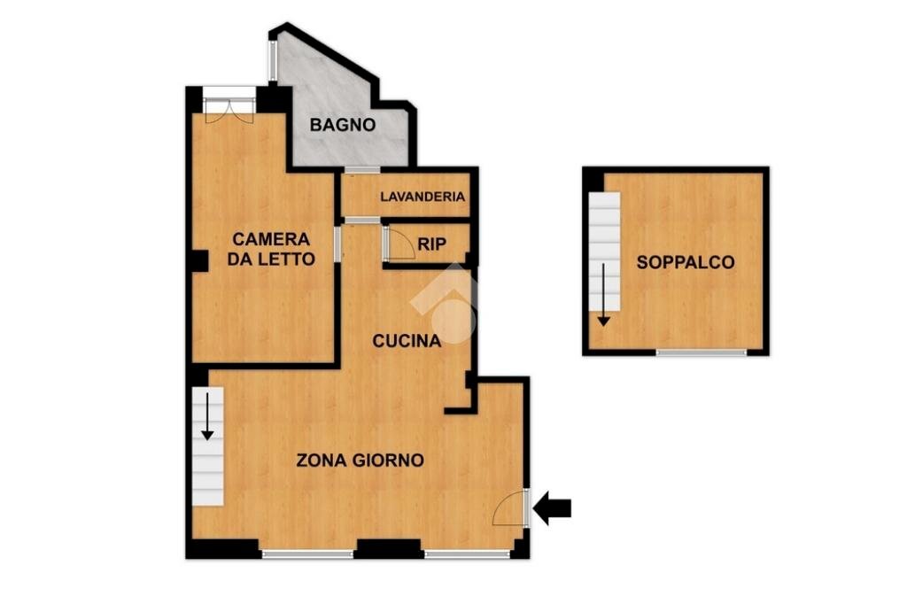 Two-room apartment Via Giuseppe Saredo, Savona (neighborhood Fornaci) - floor plans 1
