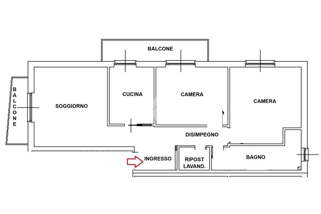 Three-room apartment Via risorgimento, Senago - floor plans 1