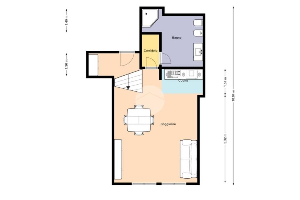 Monolocale Via Amendola, Peschiera Borromeo - planimetria 1