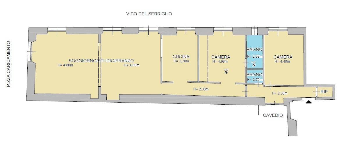 Appartamento via San Luca, 4, Genova (zona Centro Storico) - planimetria 1