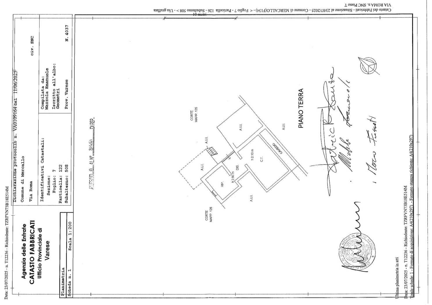 Independent house via Roma, 137, Mercallo - floor plans 1