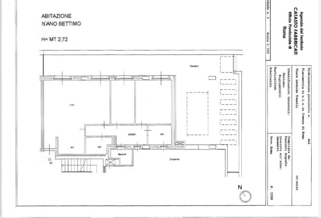 plan - Attic viale Leonida tonelli, Roma - floor plans 1