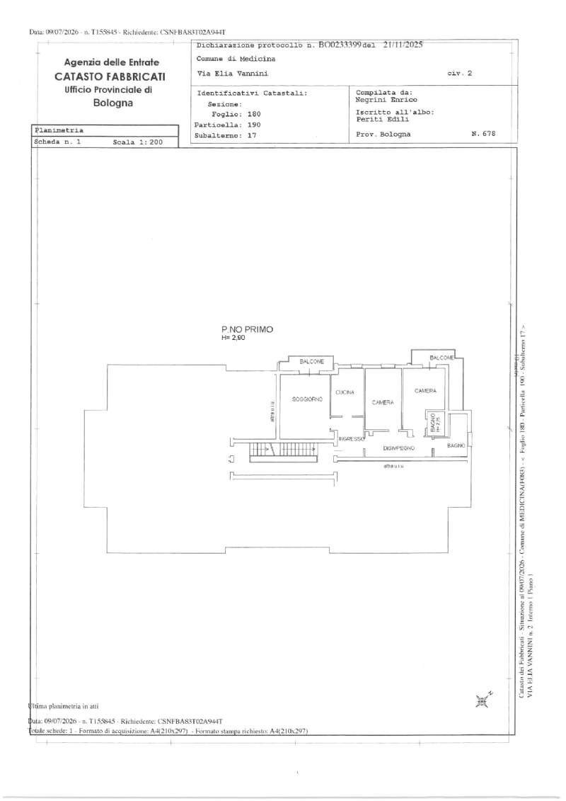 skm_c250i26070917100 - Quadrilocale via Vannini, Medicina - planimetria 1