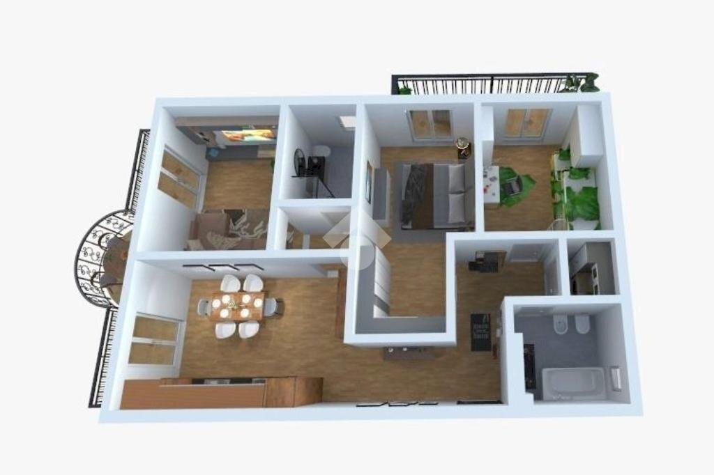 Four-room apartment Via S. Sebastiano, Vallebona - floor plans 1