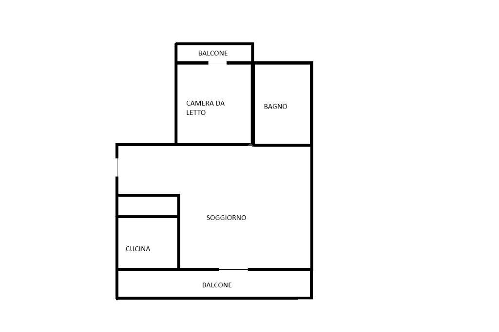 Two-room apartment Via Giacomo Matteotti, Bagnolo Piemonte - floor plans 1