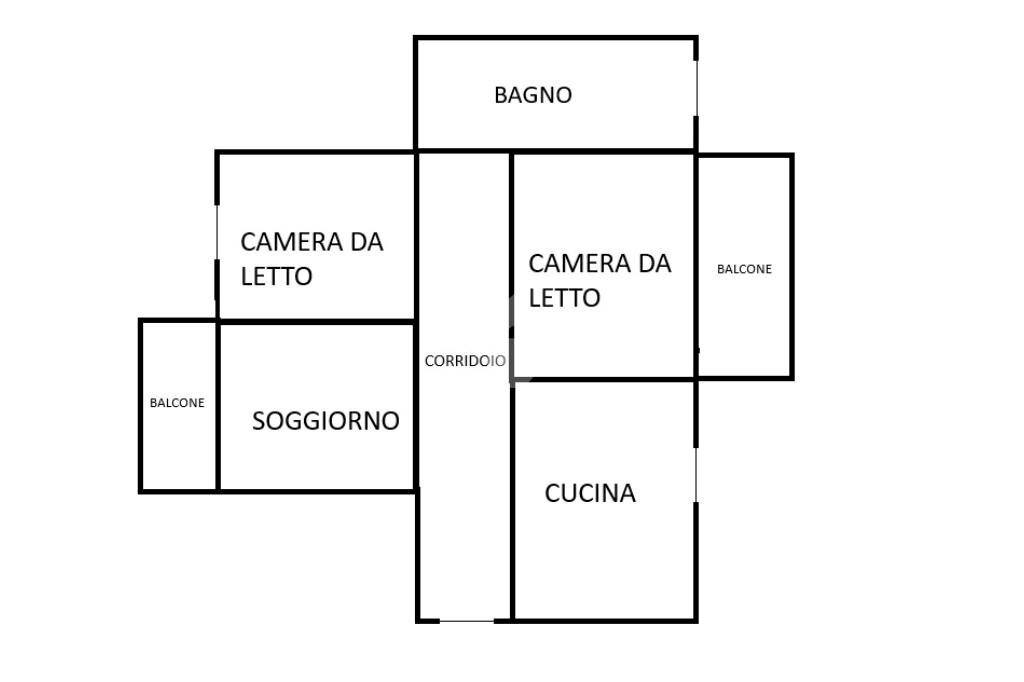 Four-room apartment Via Bagnolo, Barge - floor plans 1