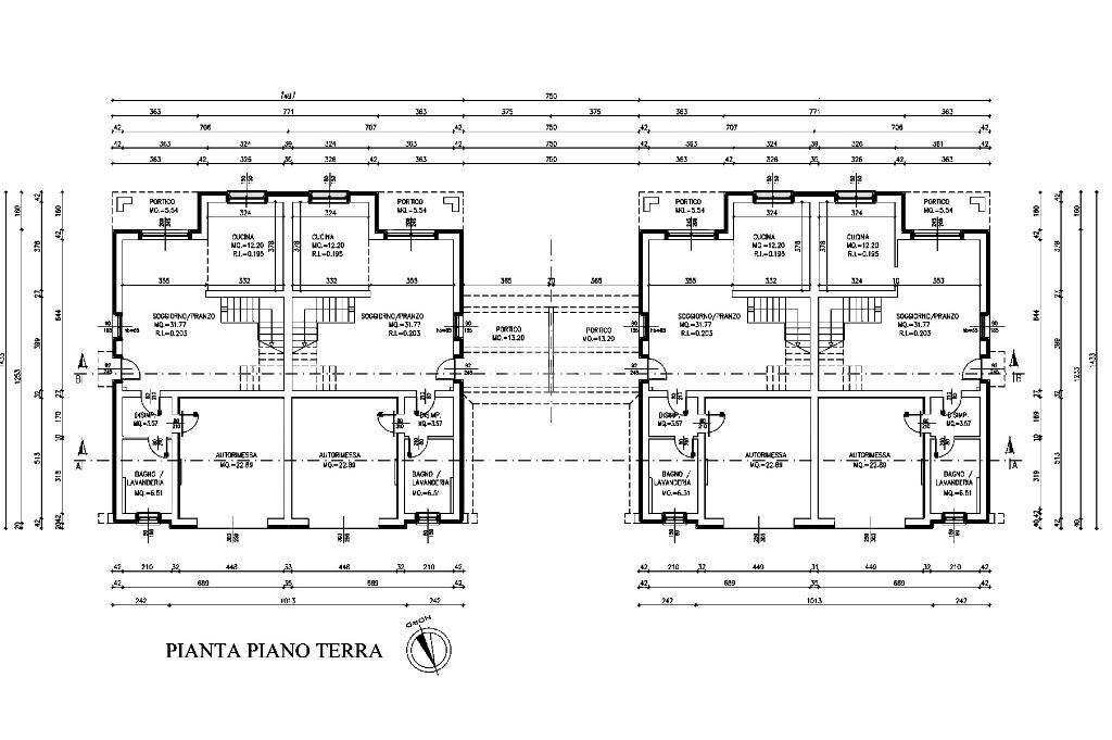 Portion of a house Via Ludovico Ariosto, Rio Saliceto - floor plans 1