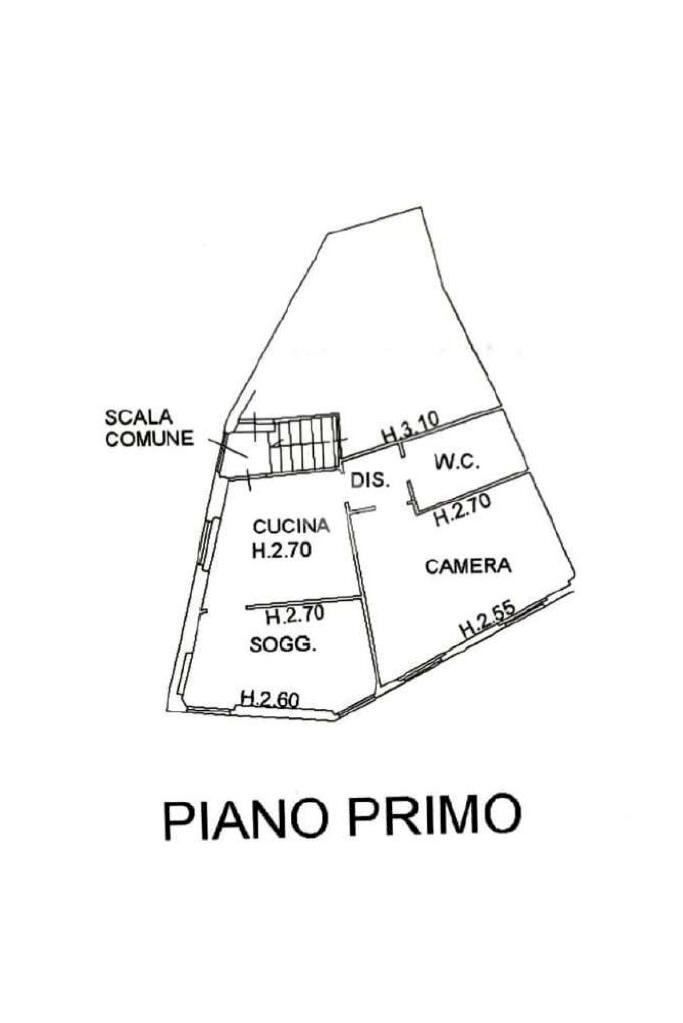 Two-room apartment Via Uberti, Cesena - floor plans 1