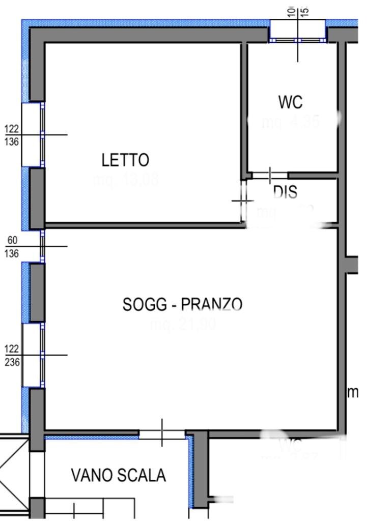 Two-room apartment Via Baronzio, Rimini - floor plans 1