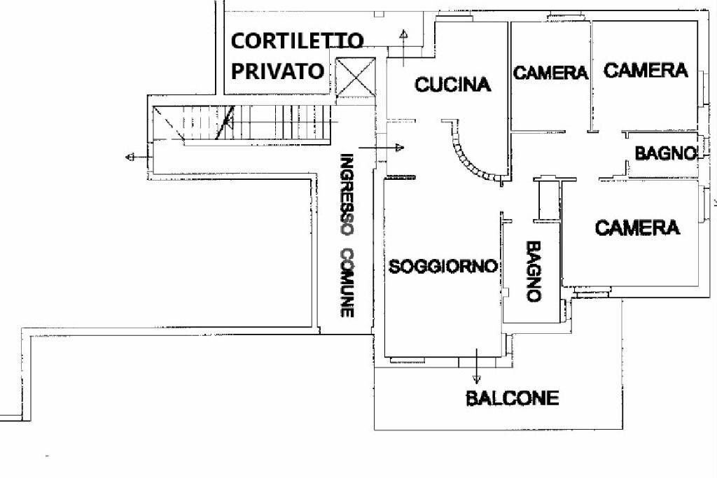 Four-room apartment Via Marmolada, Parma (neighborhood San Leonardo) - floor plans 1