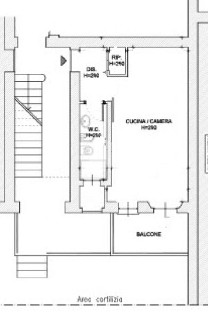 One-room apartment Via Eugenio Carpi, Milano (neighborhood Lambrate) - floor plans 1
