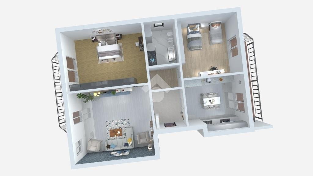 Three-room apartment Via pellico, Vittuone - floor plans 1
