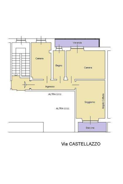 Three-room apartment via Castellazzo, 25, Orbassano - floor plans 1