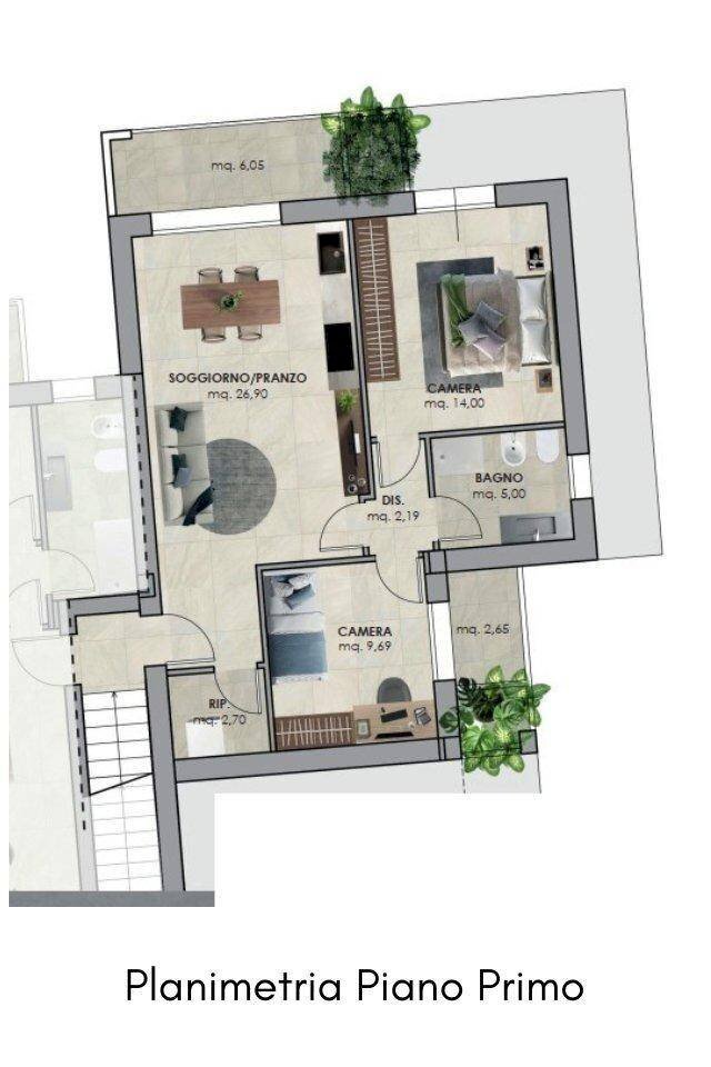 Three-room apartment via Casale, 272, Verucchio - floor plans 1