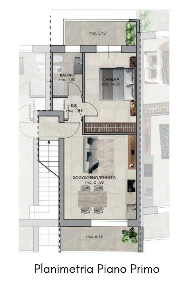 Two-room apartment via Casale, 272, Verucchio - floor plans 1