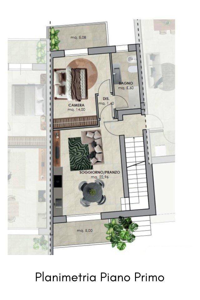 Three-room apartment via Casale, 272, Verucchio - floor plans 1