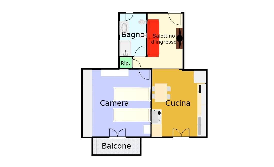 Appartamento via Donghi, 24, Genova (zona Marassi) - planimetria 1