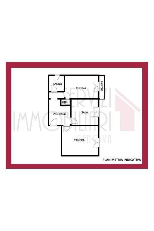Three-room apartment via Pasquale Berghini, Genova (neighborhood Marassi) - floor plans 1
