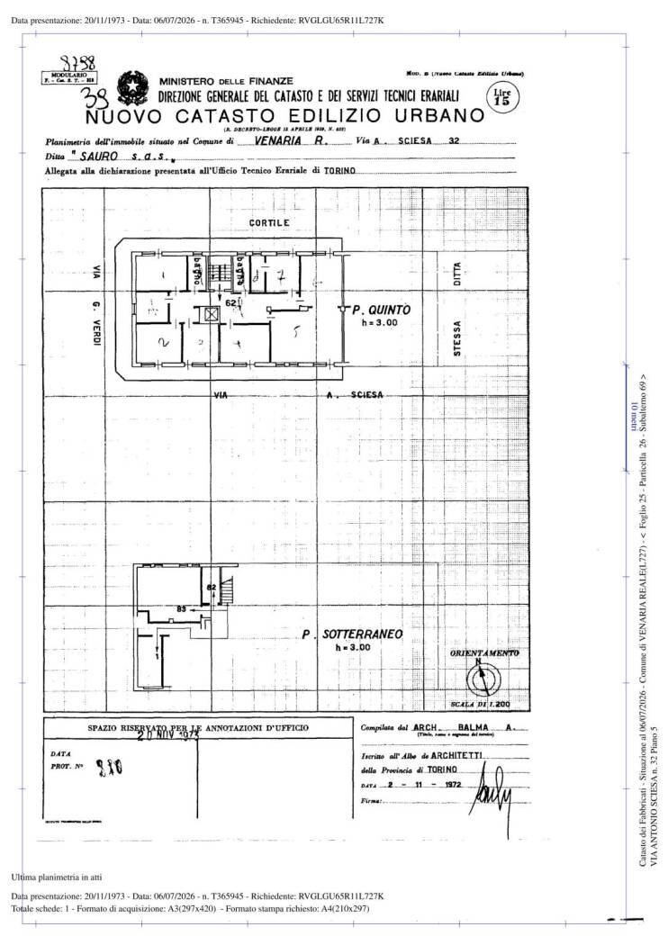 Apartment via Antonio Sciesa, 32, Venaria Reale - floor plans 1