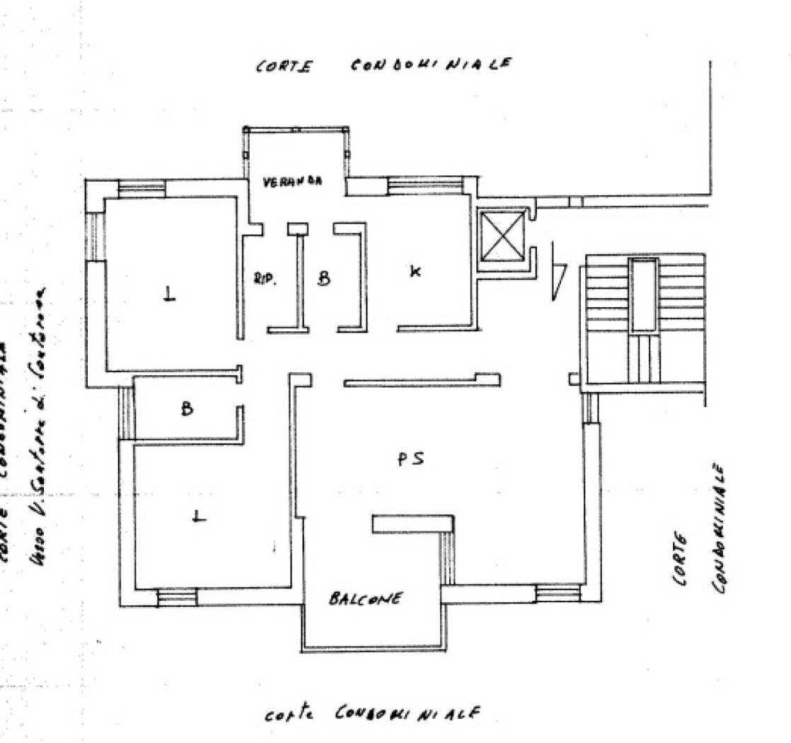 Trilocale via Santorre di Santarosa, 9, Roma - planimetria 1