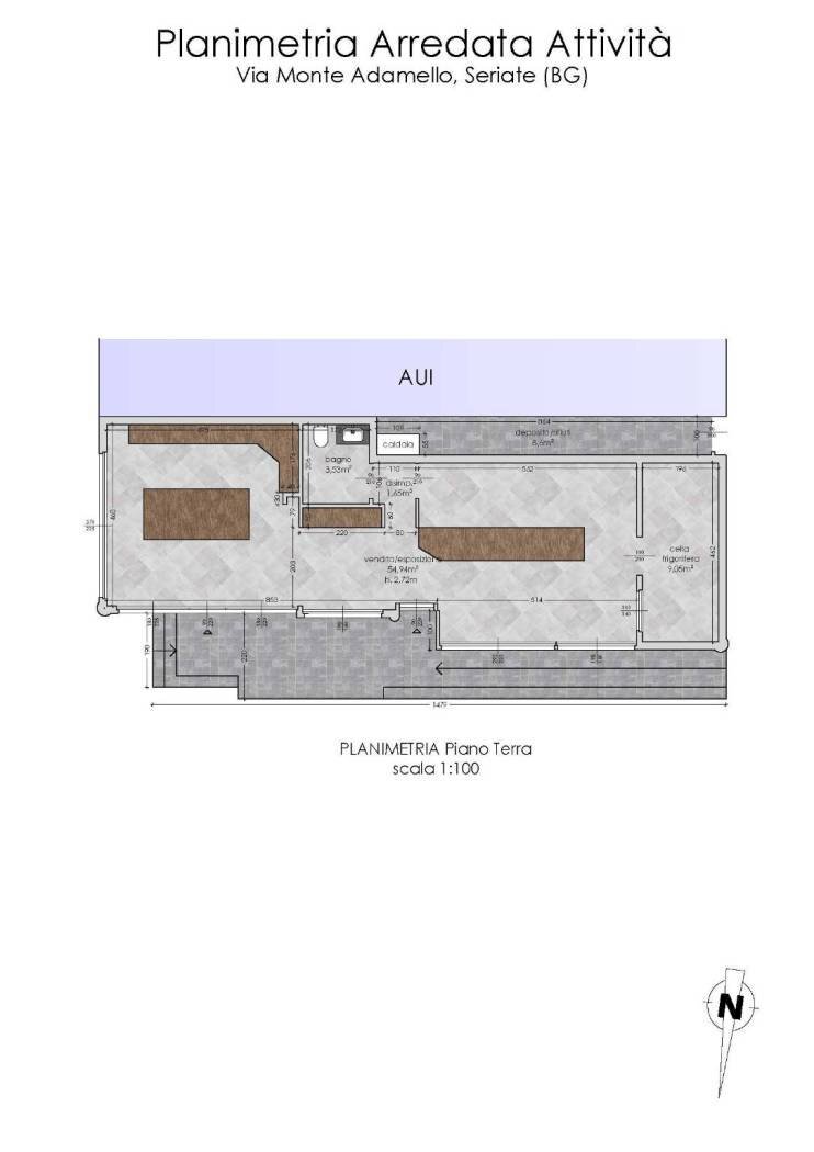 Attività Commerciale via Adamello, Seriate - planimetria 1