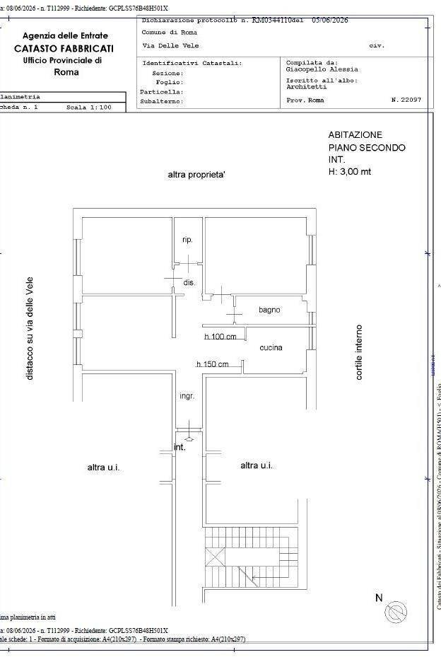 Three-room apartment via delle Vele, Roma (neighborhood Lido di Ostia) - floor plans 1