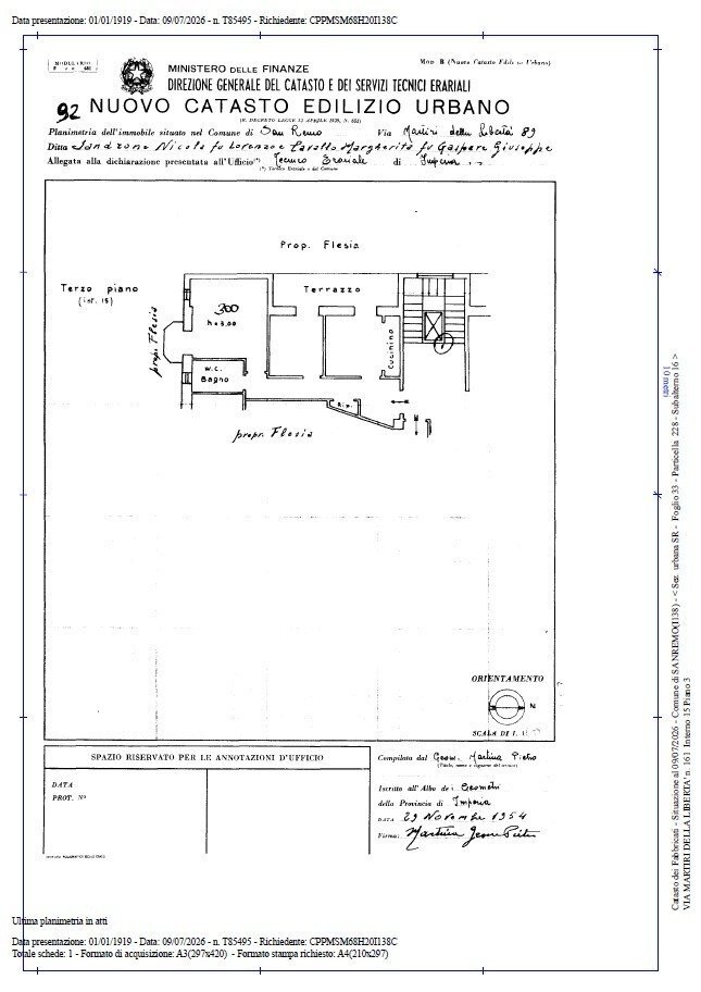 PLANIMETRIA - Four-room apartment Via Martiri della Libertà 161, Sanremo - floor plans 1