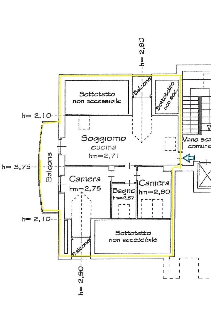 Three-room apartment Via Contessa Caterina Vignati, San Gillio - floor plans 1