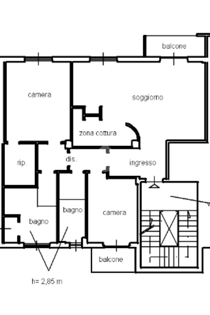 Four-room apartment Via Andrea Doria, Lerici - floor plans 1