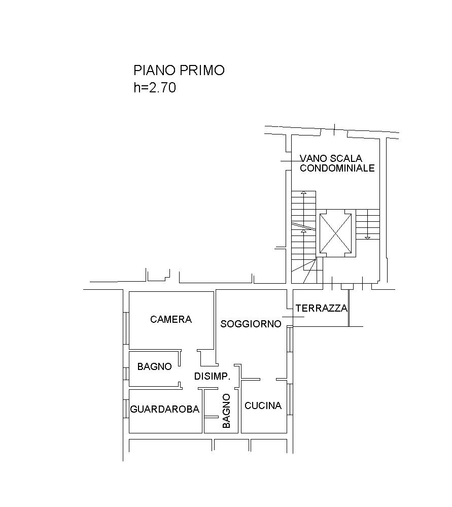 Three-room apartment via Santissima Annunziata, Bologna (neighborhood San Mamolo) - floor plans 1