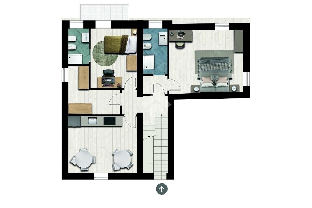 One-room apartment Via Antonio Gramsci, Pieve di Cento - floor plans 1