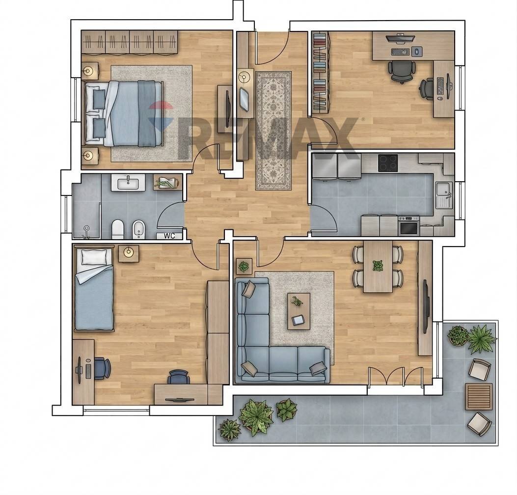 Pianta 2D - Four-room apartment Via I maggio
 
29, Salsomaggiore Terme - floor plans 1