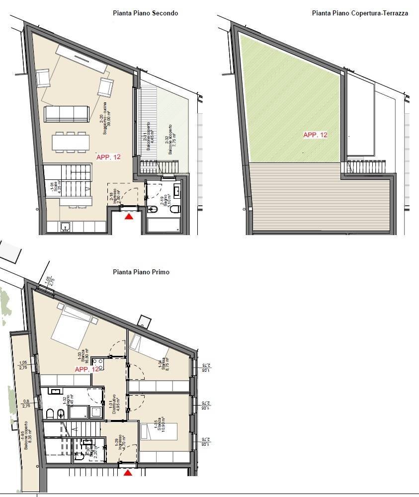 Foto 2 - Attic Via alla Val, Trento - floor plans 1