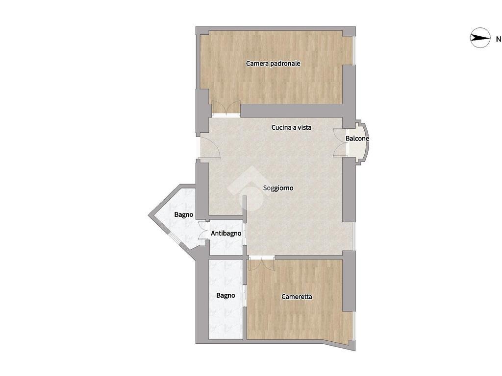 Three-room apartment Via Giulio Uberti, Milano (neighborhood Indipendenza) - floor plans 1