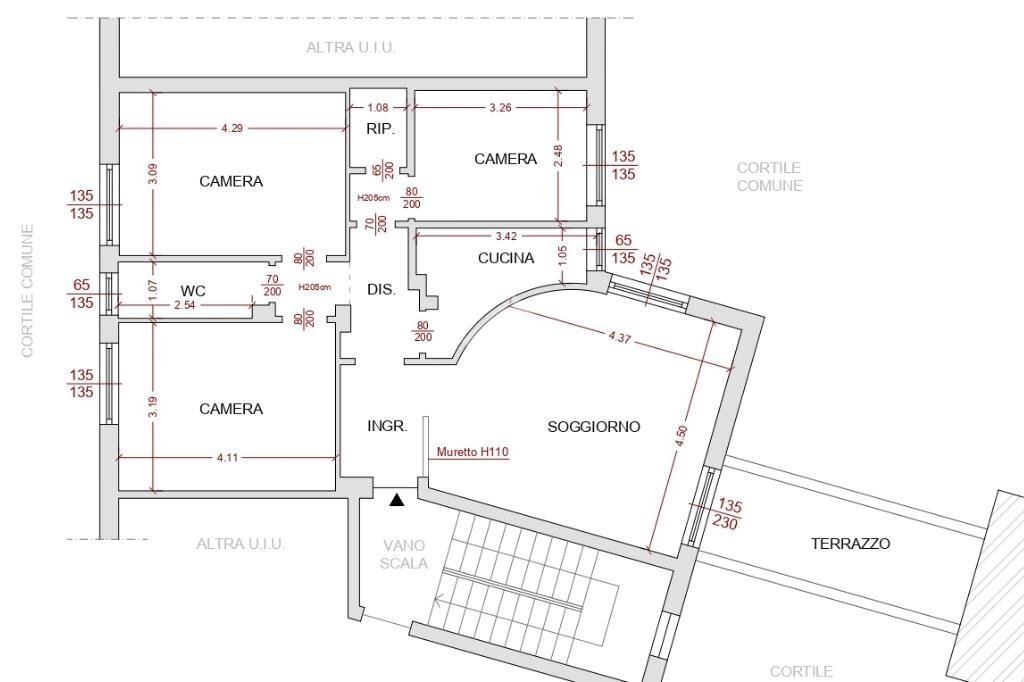 Four-room apartment Via Carlo Valvassori Peroni, Milano (neighborhood Lambrate) - floor plans 1